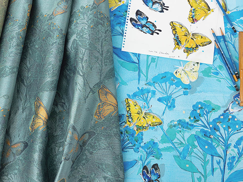 朝から夜までの光の変化を全6色のバリエーションで表現したという「コンソラーレ」。異なる色を同じ住まいのなかでコーディネートするのもおすすめだ。