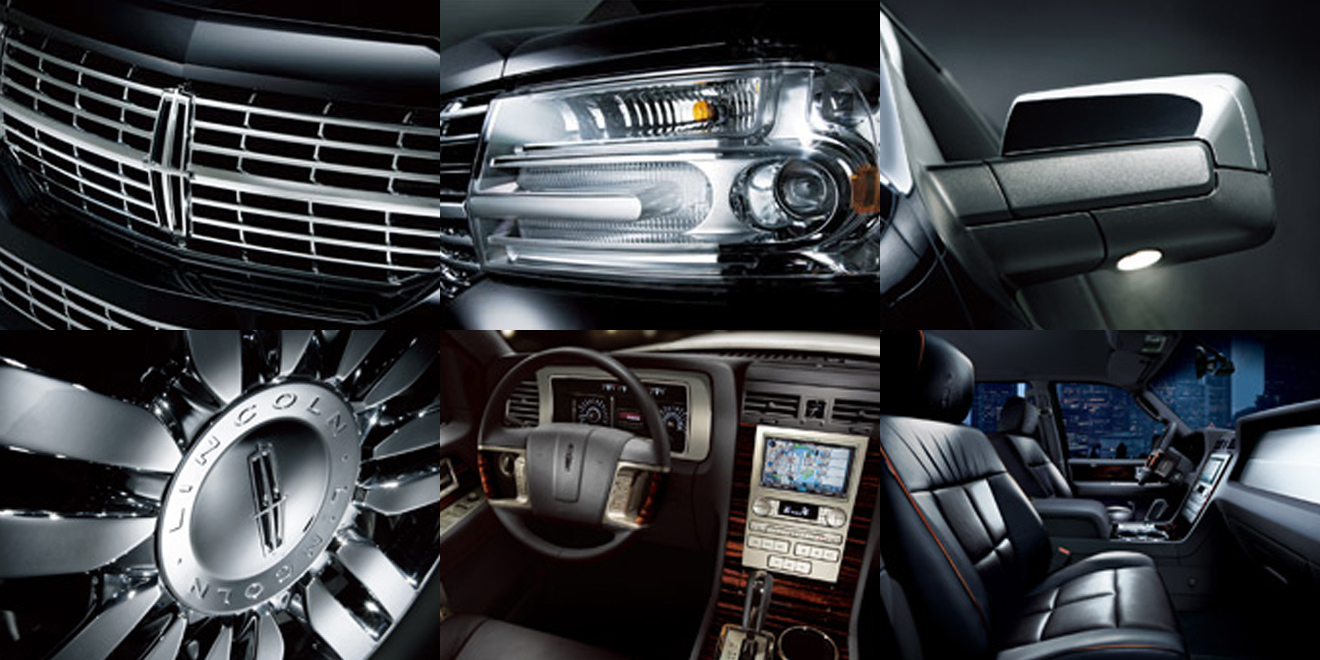 リンカーンスターを中心に据えたグリルとHIDを一体にしたフロントマスクは存在感たっぷり。サイドミラーやアルミホイールなど随所にクロームを採用する。内装はブラックのみ、シートは本革仕様。ボディサイズは5295×2035×1995(全長×全幅×全高)。ドア開閉時には電動ステップ｢パワー･ランニング･ボード｣が出て、乗り降りをアシストする。 プレミアム路線をひた走る