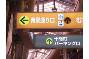 市場内は通りごとに名前がつけられ、案内板があちらこちらに設置されている