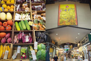 （左）北形青果 近江町本店（右）近江町市場、開設は1721年（300年を経過）