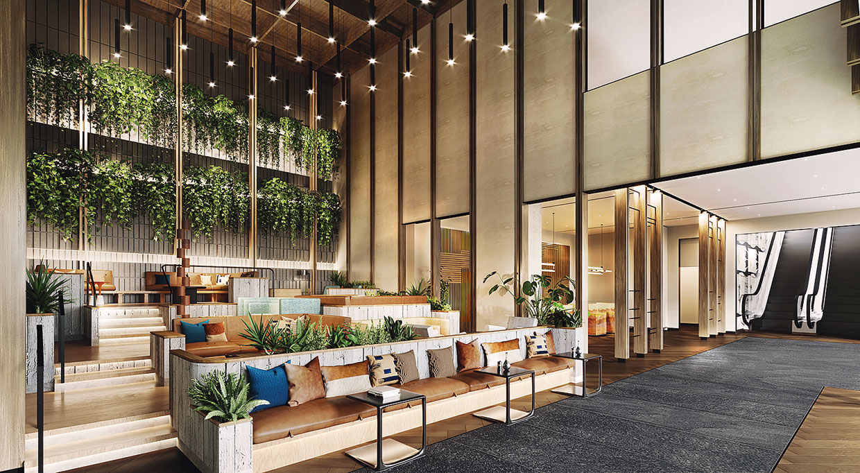 シェラトン鹿児島&emsp;明るく開放的な印象の1階ロビー