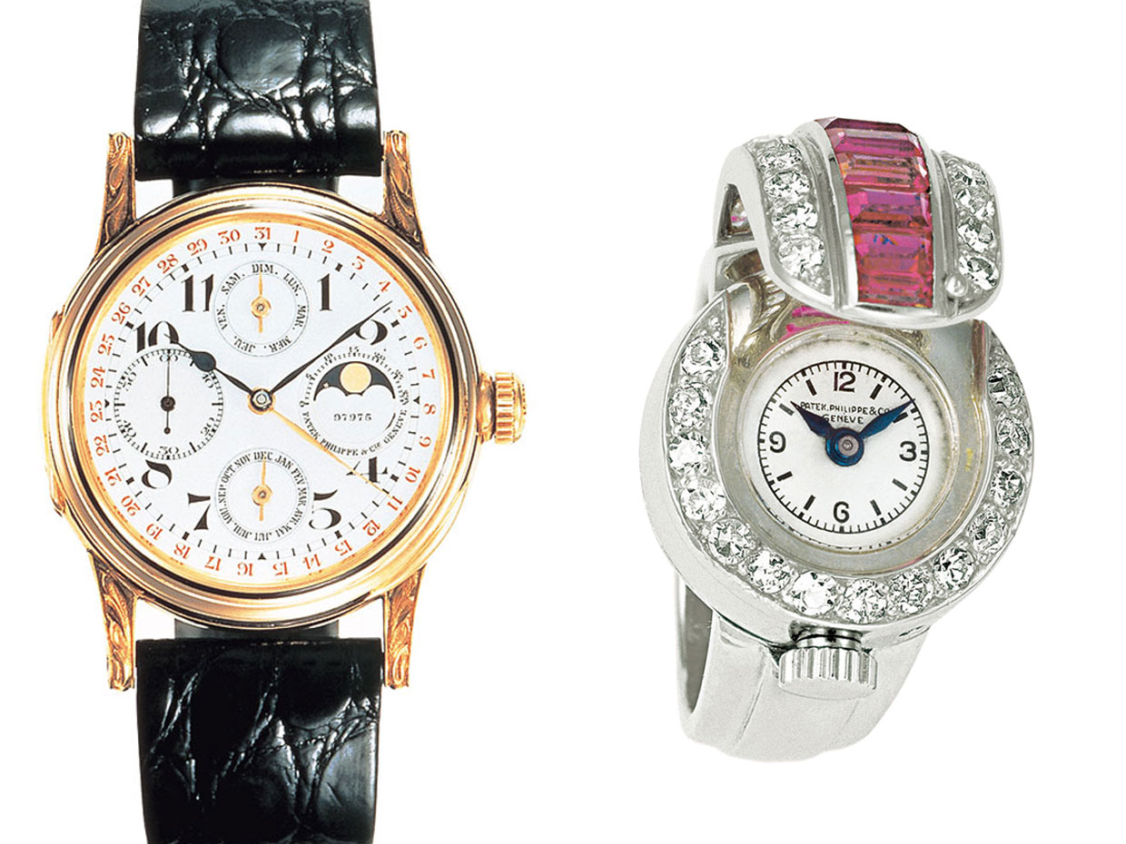 パテック&ensp;フィリップ（左）First Perpetual Calendar Wristwatch（右）Ring Watch