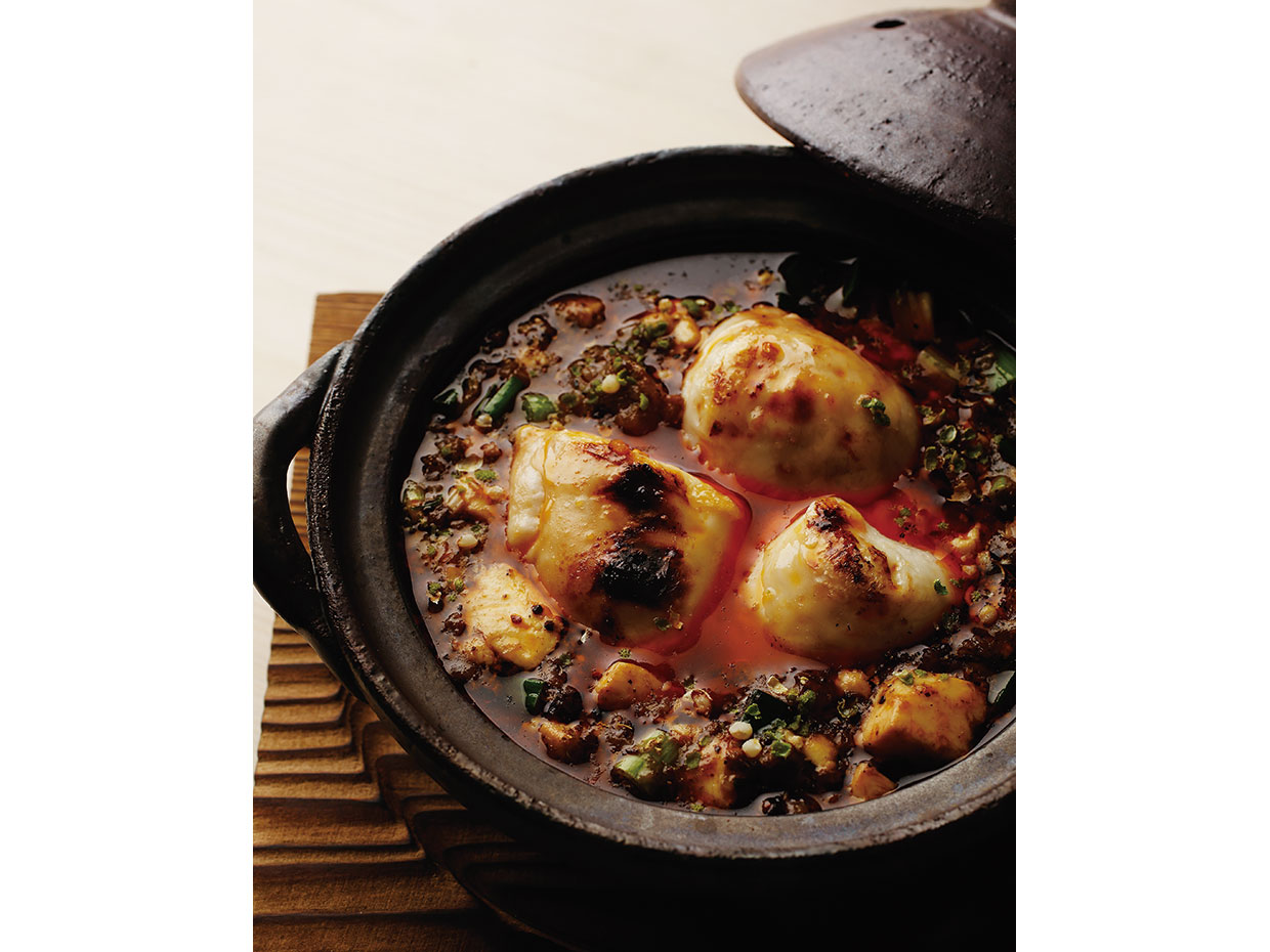 銀座&nbsp;やまの辺。トラフグの白子を麻婆豆腐の仕立て