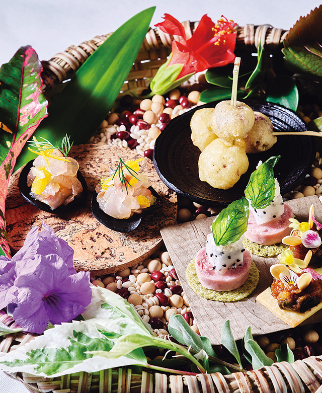 星のや沖縄。畑をモチーフにした「小さな前菜」